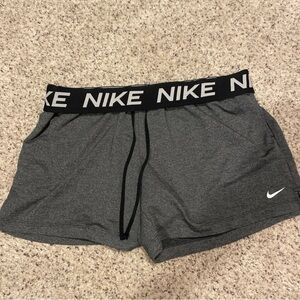 Nike‎ Women's Large Foldover Athletic Shorts in Dark Gray